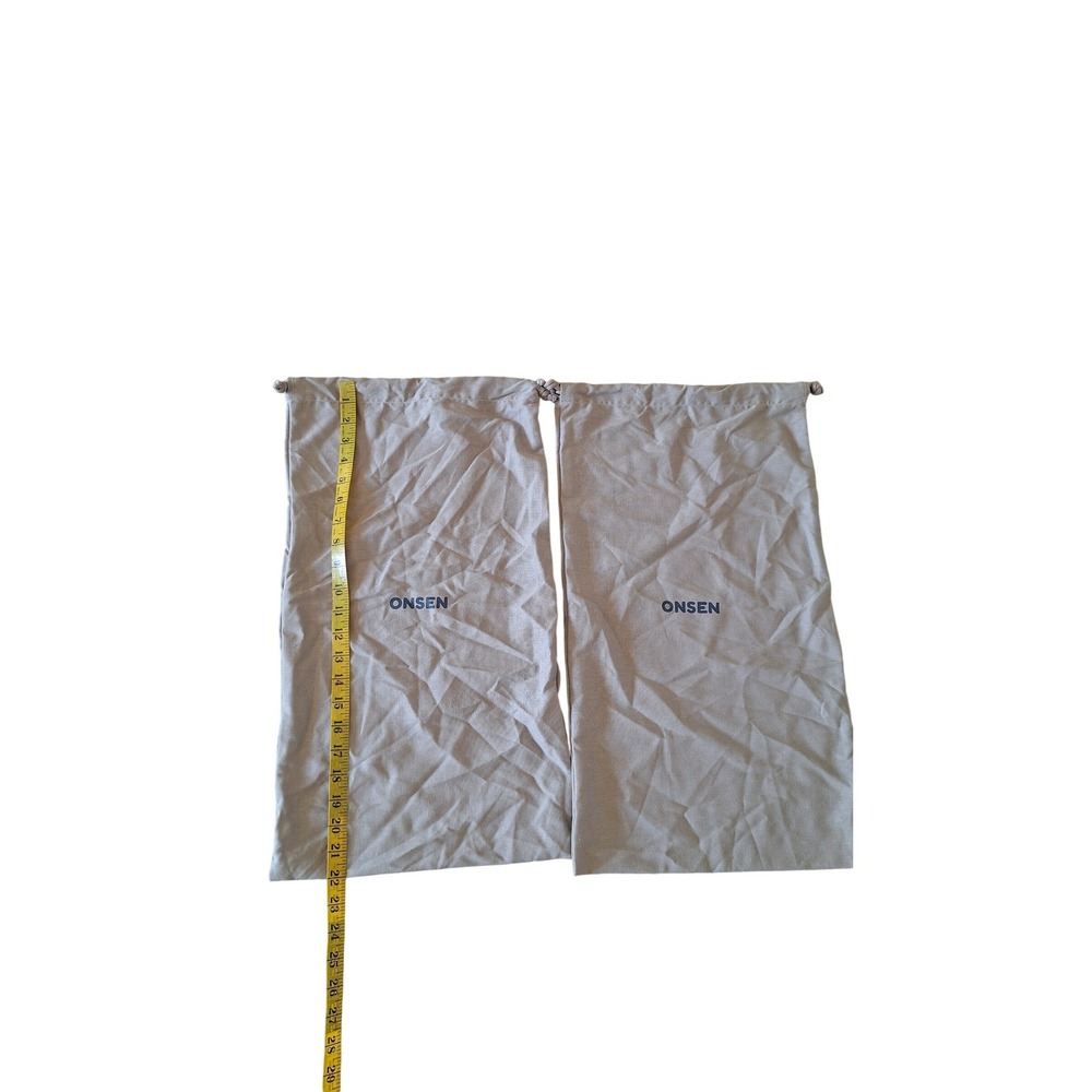 Onsen Tan Cotton Drawstring Storageโ Bags Set of 2 Large